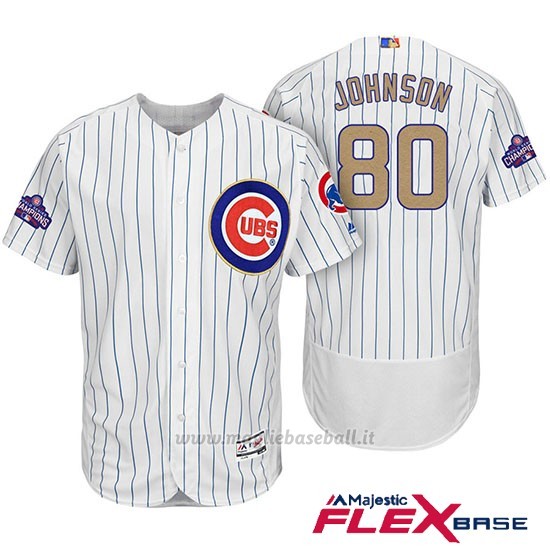 Maglia Baseball Uomo Chicago Cubs 80 Pierce Johnson Bianco Or Program Flex Base